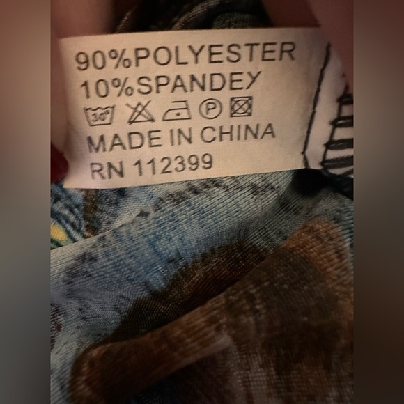 Green Peacock Print Tank Dress Beach Coverup - Picture 5 of 5